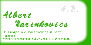 albert marinkovics business card